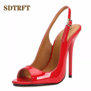 SDTRFT-حذاء نسائي بكعب عالٍ ورفيع 13 سنتيمتر ، حذاء مثير بإبزيم للزفاف ، مقاس زائد: 45 46 47 48